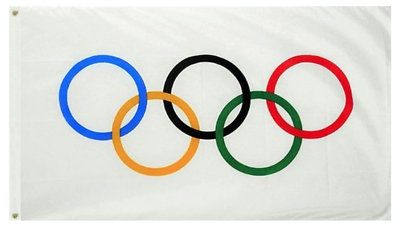 #ad Olympic Games 3x5 Feet Flag Olympic Rings International Banner Printed Flag 100