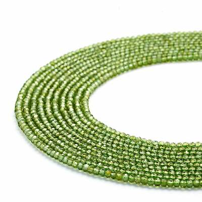 #ad Natural Peridot Faceted Round Beads 2mm 2.5mm 3mm 3.5mm 4mm 5mm 15.5quot; Strand