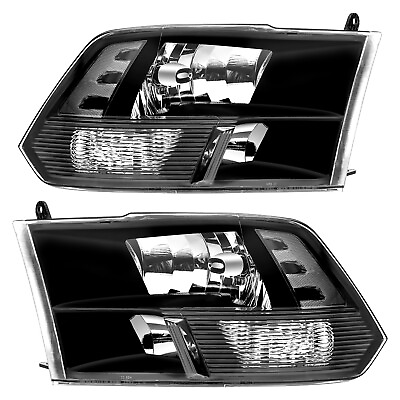 #ad Headlights Assembly For 09 18 Dodge Ram 150010 18 Dodge Ram 2500 3500 Black $80.99