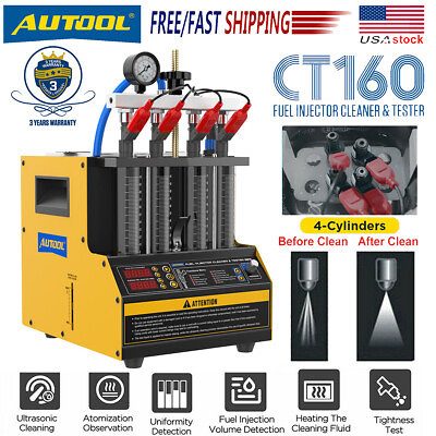 #ad CT160 Fuel Injector Ultrasonic Petrol Car Nozzle Cleaneramp;Tester Cleaning Machine