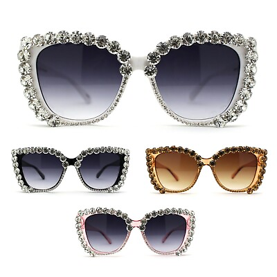 #ad Super Dripping Huge Rhinestone Full Bling Cat Eye Sunglasses