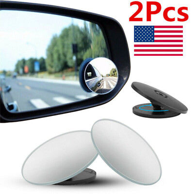 #ad 2x Blind Spot Mirror Rear Side View Towing Car Van Motorcycle Adjust Wide Angle