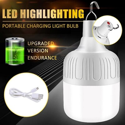 #ad 80W USB Rechargeable LED Outdoor Night Light Bulb Lights Portable Lamp $16.84