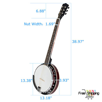 #ad Exquisite Professional Sapelli Notopleura Wood Alloy 6String BanjoFree Delivery