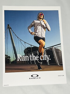 #ad Oakley Sunglasses Running Poster Sign Merchandising Display 8x11 inch Rare