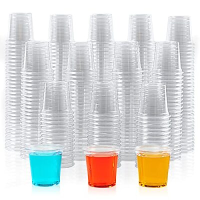 #ad Lilymicky 1000 PACK 1 oz Plastic Shot Glasses 1 ounce Clear Disposable Plast...
