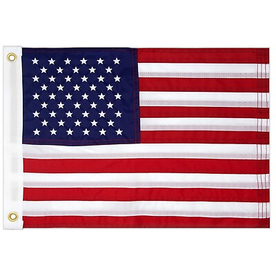 #ad American USA Boat Flag 16quot; x 24quot; Cabin Waterproof Embroidered Marine amp; Golf Cart