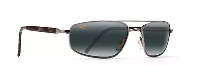 #ad Maui Jim Kahuna 162 02 Sport Gunmetal Grey Aviator Polarized Sunglasses #175