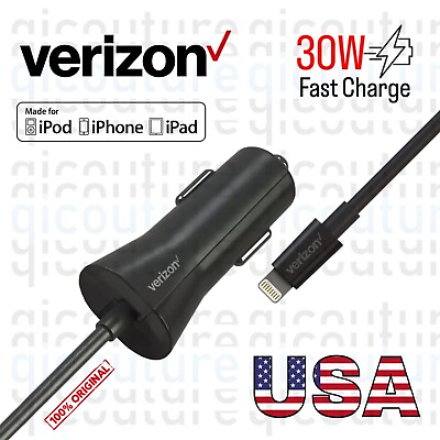 #ad Original Verizon 30W Fast Car charger Apple iPhone 5 6 7 8 X 11 12 13 14 Ligt