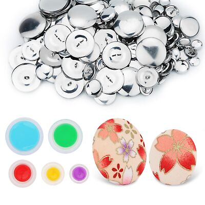 #ad 100pcs Button Covers Cover Button Kit with 5 Different Sized Buttons and Too...