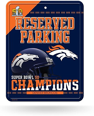 #ad Denver Broncos Super Bowl 50 Champions METAL Embossed Parking Sign Fan Football