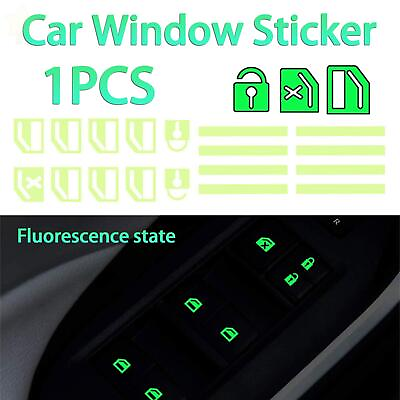 #ad 1X Car Door Window Switch Luminous Sticker Night Safety Sticker Auto Accessories $6.59