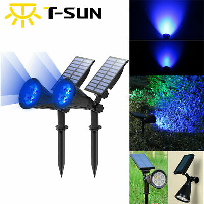 #ad 2PACK Solar Blue Outdoor Garden Path Lighting LED Yard Lawn Spotlights Lamp US