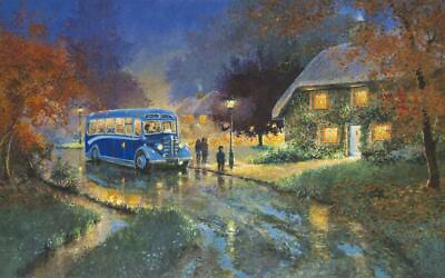 #ad Blue Bus Andrew Warden Limited Edition A P 25 Hand Signed Serigraph COA UNFRAMED