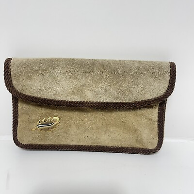 #ad Vintage Roger Gimbel Wallet Suede Leather Brown Accessories $19.00
