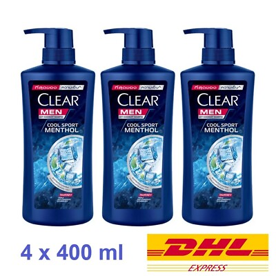 #ad 3 x Clear Men Cool Sport Menthol Shampoo Anti Dandruff Vitamin B3 Cooling 400 ml