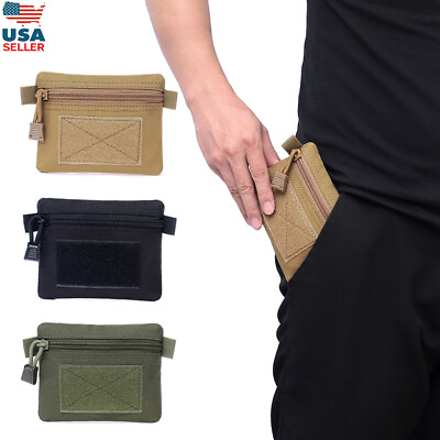 #ad Tactical Molle Key Wallet Money Storage Bag Purse Zipper Coin Card Holder Pocket $7.99
