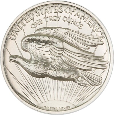 #ad Saint Gaudens High Relief Proof Like 1oz .999 Silver Premium Quality Art Round