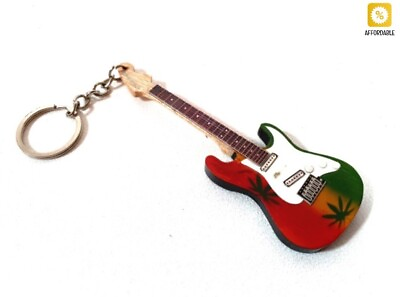 #ad Metal Keychain Bob Marley Guitar Mahogany Gift For A Music Lover Guitarist