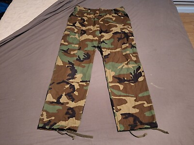 #ad U.S. Army Woodland Camouflage Hot Weather Combat Trousers Size Medium Short Used