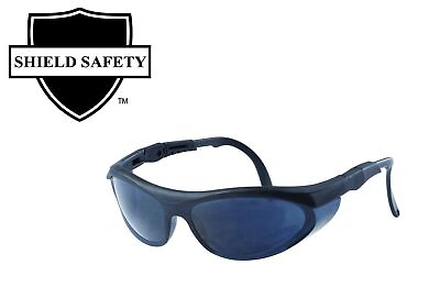 #ad Shield Safety Anti Scratch Black Trim Safety Glasses With Smoked Lense 24 Each