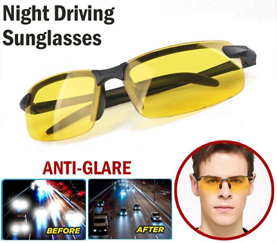 #ad Tac HD Night Driving Anti Glare Aviator Men#x27;s Sunglasses 100% UV400 Eyewear