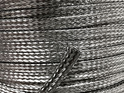 #ad 75 FEET 1 4 BRAIDED BRAID 304 STAINLESS EXPANDABLE SLEEVE WIRE HARNESS LOOM