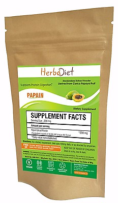 #ad Papain 500 TU 30000 USP Papaya Fruit Extract Powder Digestive Enzyme Support
