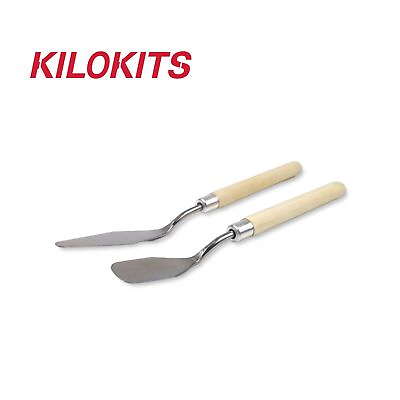 #ad KILOKITS 2PCS Stainless Steel Palette Spatula Knife Mixing Scraper Oil Painting