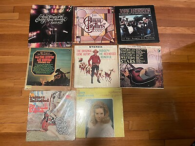 #ad Allman Brothers John Anderson Vintage Vinyl Albums Lot Of 9 Classic Country