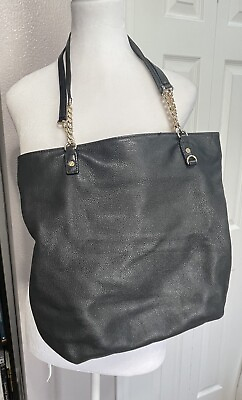 #ad Michael Kors Jet Set Chain Black Pebbled Leather Shoulder Bag Tote $44.95