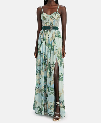 #ad PatBo NWT Womens Floral Bustier Belted Peony Maxi Dress Gown Size 4 $498.00
