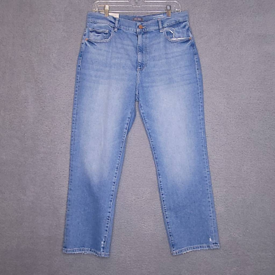 #ad DL1961 Womens Patti Straight Leg Jeans Blue Stretch Light Wash High Rise 32 New
