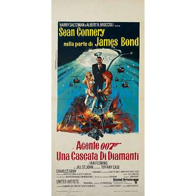 #ad DIAMONDS ARE FOREVER Italian Movie Poster 13x28 in. 1971 James Bond Sean