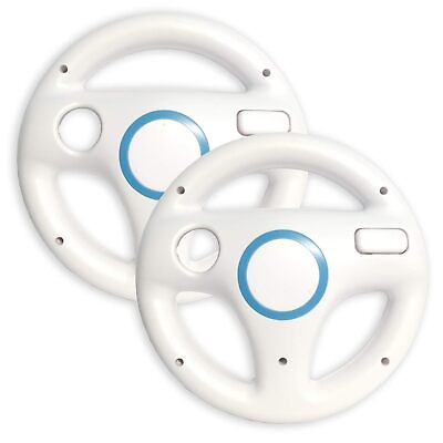 #ad 2 Pack Mario Kart Racing Steering Wheel for Nintendo Wii Remote Game Controller