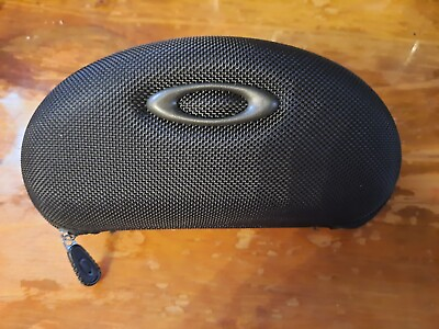 #ad Excellent Used Oakley Logo Black Clamshell Sunglasses Case Hard shell Case