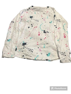 #ad Justice Girls Paint Splatter Shirt Long sleeve Multicolor Size 12 Pre Owned
