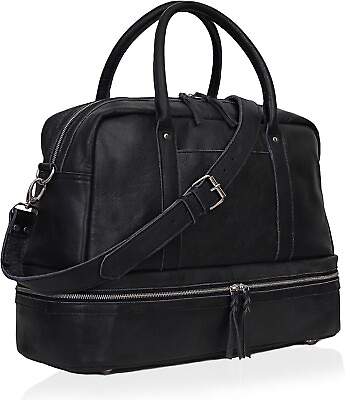 #ad Genuine Leather Weekend Bag Weekend Handbag Weekender Duffel CHRISTMAS GIFT