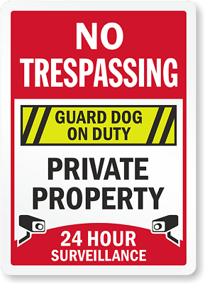 #ad Notice No Trespassing Guard Dog Sign Weatherproof Aluminum 8quot;x12quot;