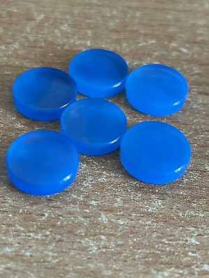 #ad 25 Pcs Natural Blue Chalcedony 15x15mm Round Both Side Flat Back Loose Gemstone
