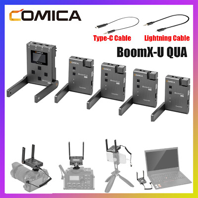 #ad Comica BoomX U Qua UHF Wireless Lavalier Microphone w 4 Transmitters 1 Receiver