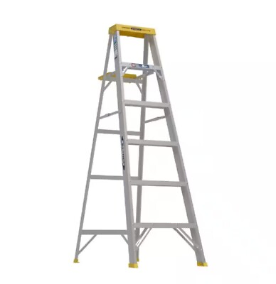 #ad 6 Ft. Aluminum Step Ladder 10 Ft. Reach Height with 250 Lb. Load Capacity Type