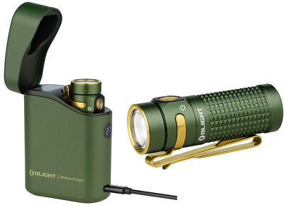 #ad Olight Baton 4 OD Green Premium Rechargeable Flashlight Charging Case 1300 L