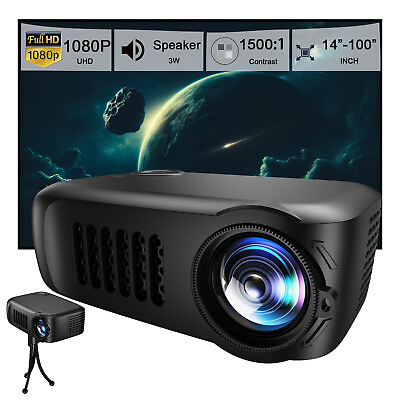 #ad Mini Projector LED HD 1080P Home Cinema Portable Pocket Projector Party HDMI USB