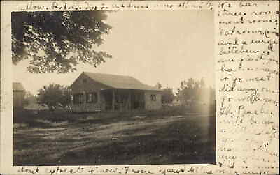 #ad Small Home House Ludlow Massachusetts MA Cancel 1909 Real Photo Postcard