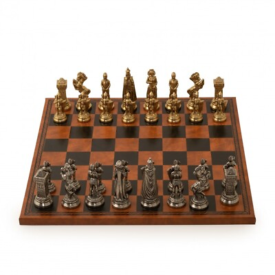 #ad Mary Stuart Metal Chess Set with Leather like Chessboard $319.02