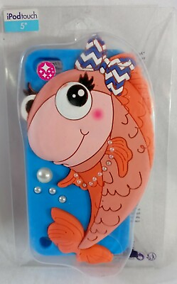 #ad Case for iPod touch 5 Flexible Fish Shape Imitation Pearls Blue Orange White