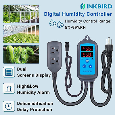 #ad Inkbird Humidity Controller Wired Thermostat Murshroom Hydroponics Grow 110V C F