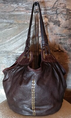 #ad CALLEEN CORDERO Round Studded Leather Hobo Shoulder Bag Pre Loved Beauty