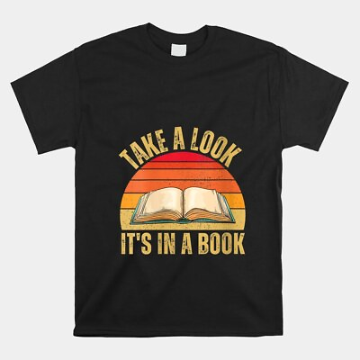 #ad Take A Look It’S In A Book Reading Retro Vintage Unisex T Shirt Size S 5XL